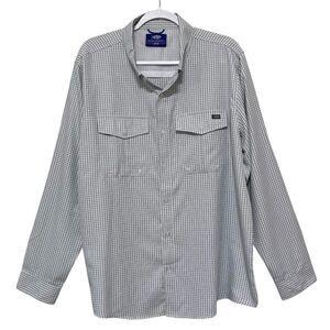 AFTCO Sirius Aftech Vented Fishing Shirt Roll Tab Sleeves Lightweight Grey Men L